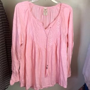 Dressy long sleeve pink shirt